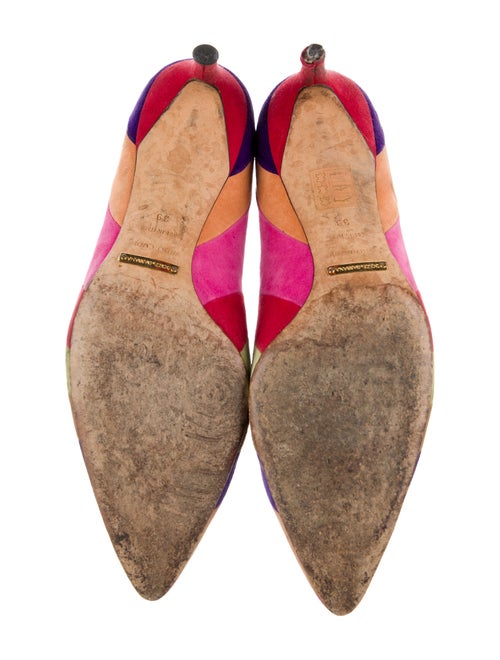 Dolce & Gabbana Suede Colorblock Pattern Pumps