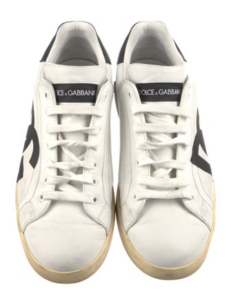 Dolce & Gabbana Leather Graphic Print Sneakers
