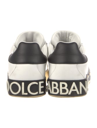 Dolce & Gabbana Leather Graphic Print Sneakers