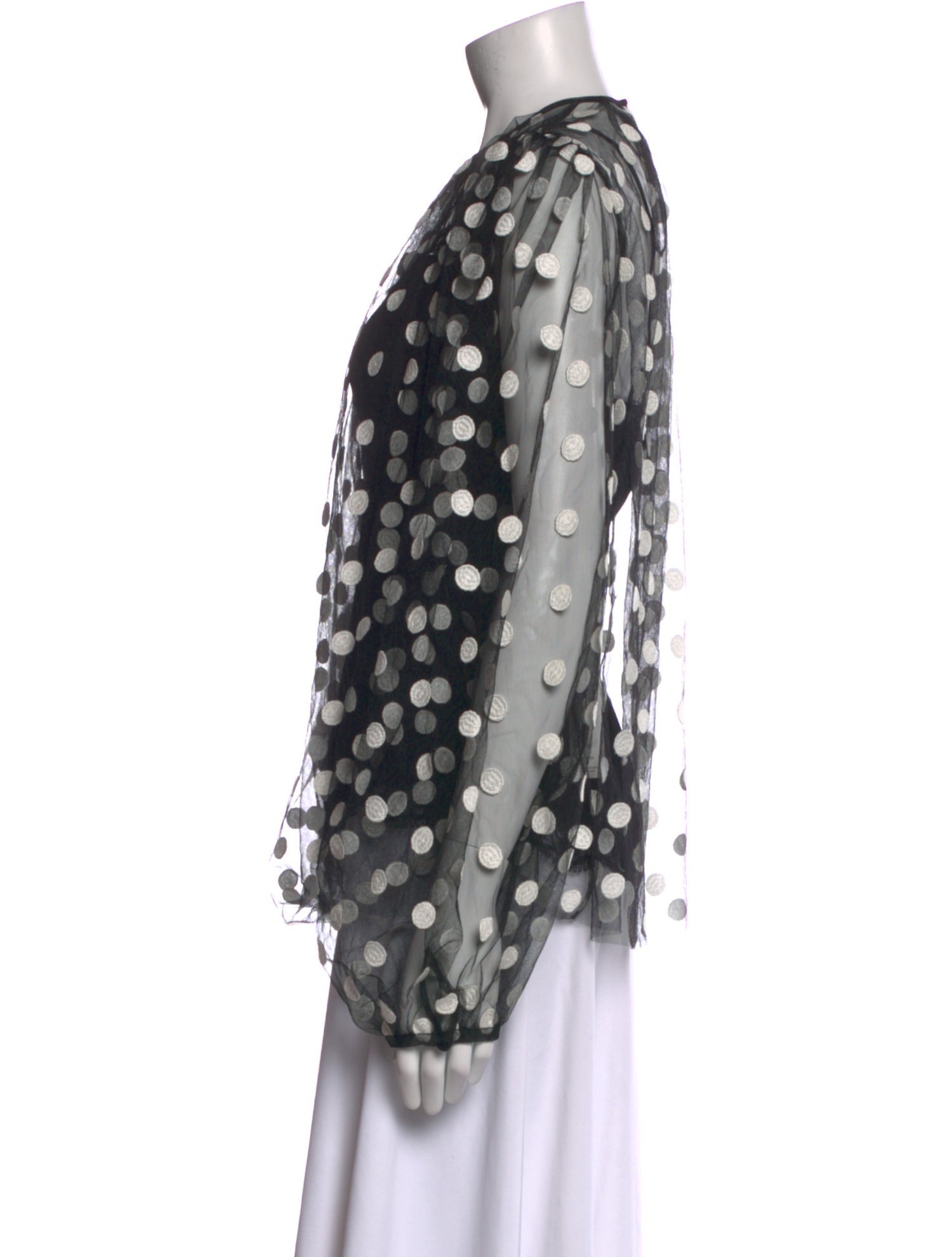 Dolce & Gabbana Polka Dot Print Crew Neck Blouse