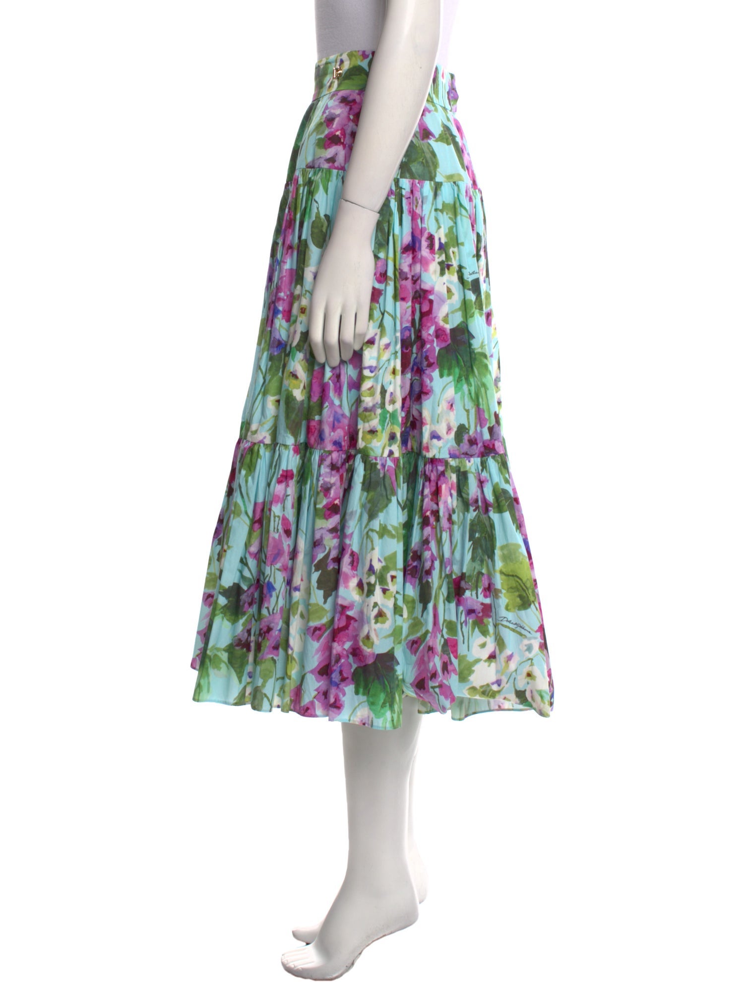 Dolce & Gabbana Floral Print Midi Length Skirt