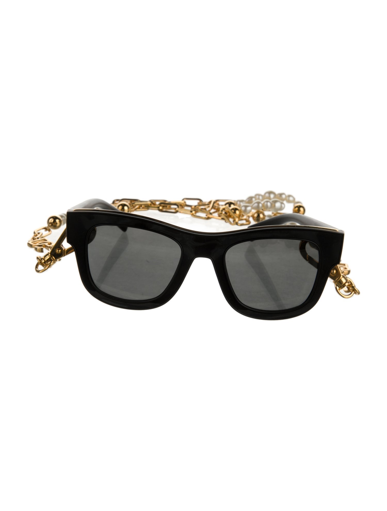 Dolce & Gabbana Faux Pearl Accents Square Sunglasses