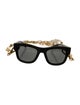 Dolce & Gabbana Faux Pearl Accents Square Sunglasses