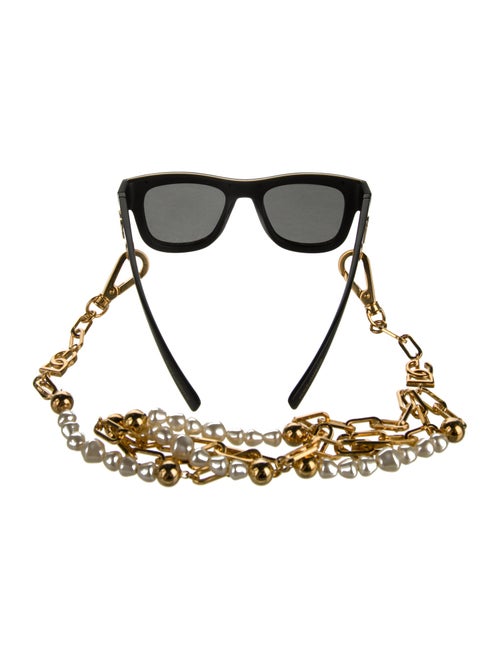 Dolce & Gabbana Faux Pearl Accents Square Sunglasses