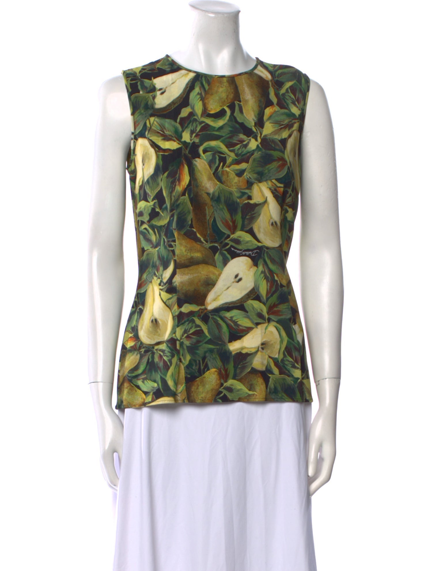 Dolce & Gabbana Printed Crew Neck Blouse