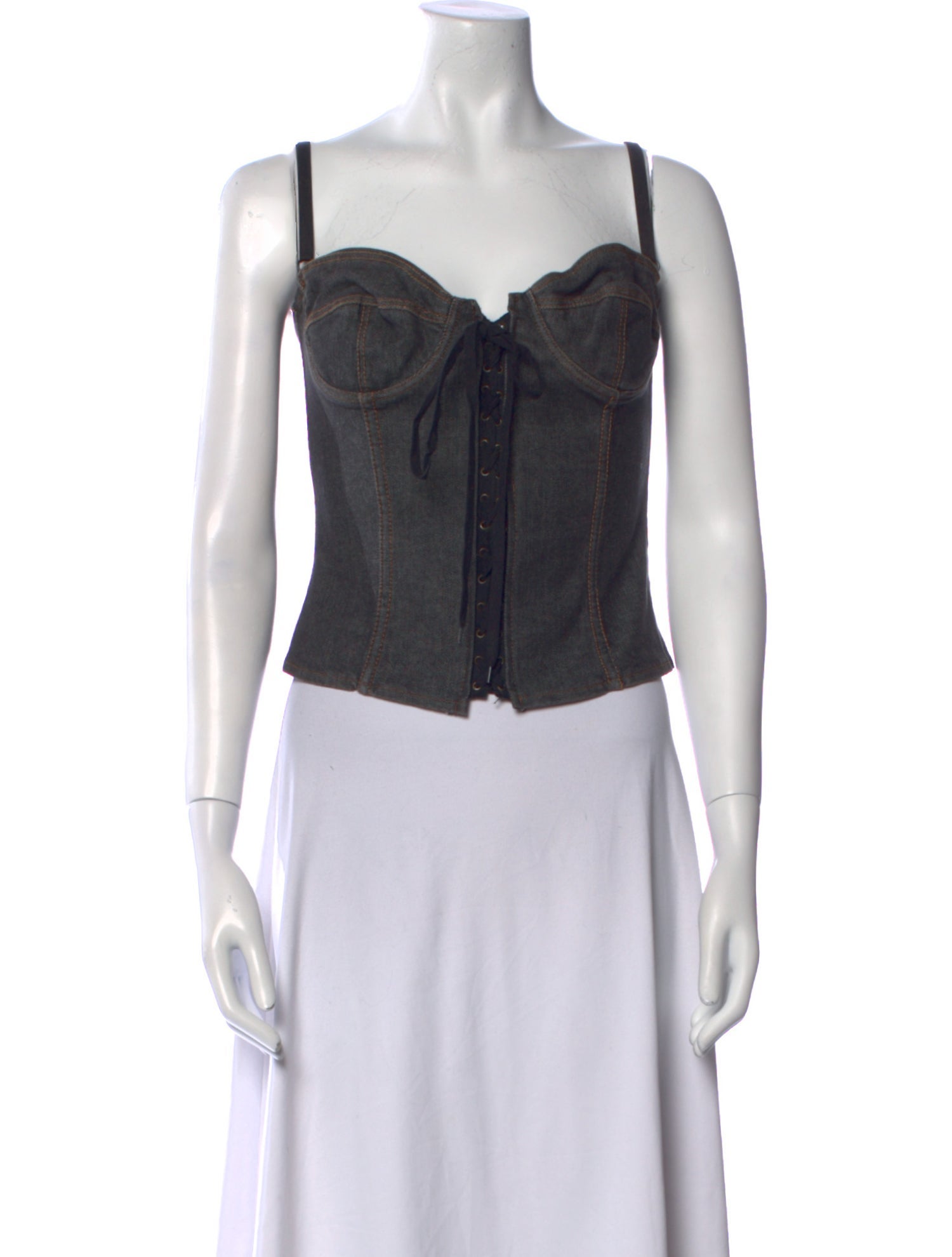 D&G Vintage Square Neckline Crop Top