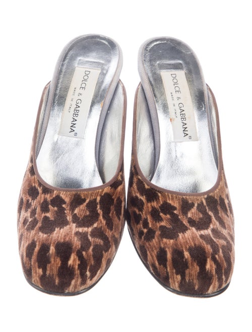 Dolce & Gabbana Velvet Animal Print Mules