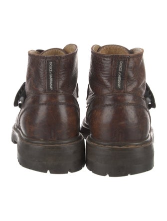 Dolce & Gabbana Leather Lace-Up Boots