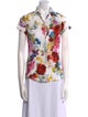 Dolce & Gabbana Floral Print V-Neck Polo