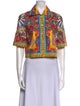 Dolce & Gabbana Paisley Print Three-Quarter Sleeve Crop Top