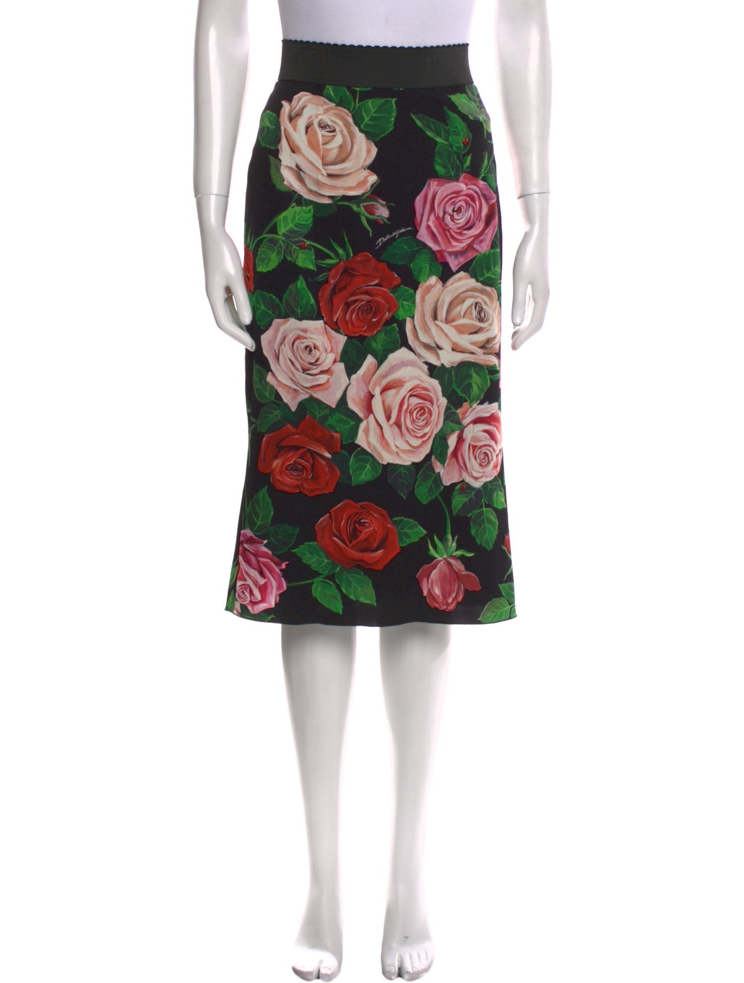 Dolce & Gabbana Silk Knee-Length Skirt