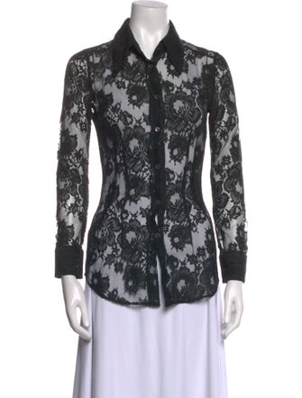 D&G Lace Lace Pattern Button-Up Top