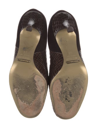 Dolce & Gabbana Snakeskin Bow Accents Pumps