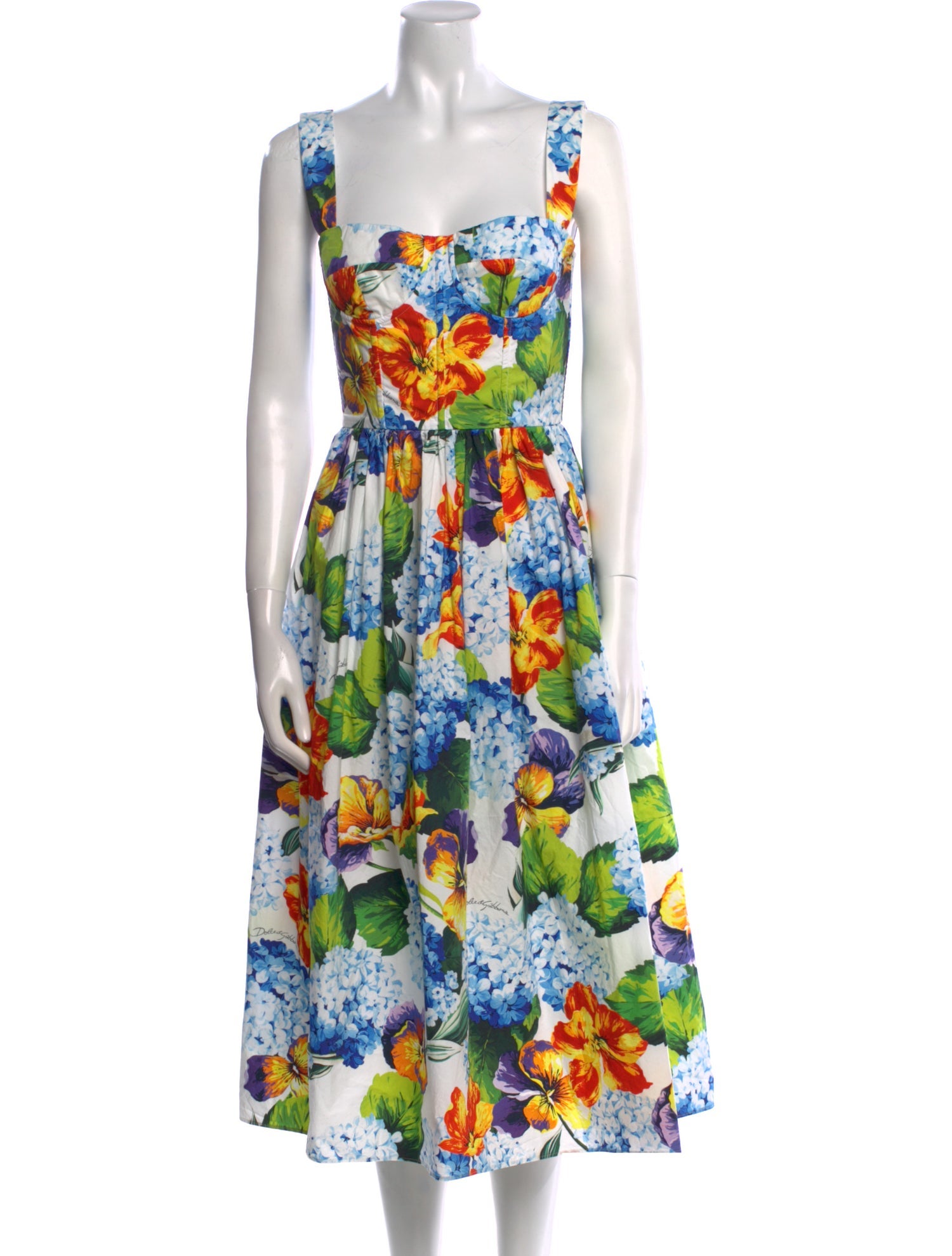 Dolce & Gabbana Floral Print Midi Length Dress
