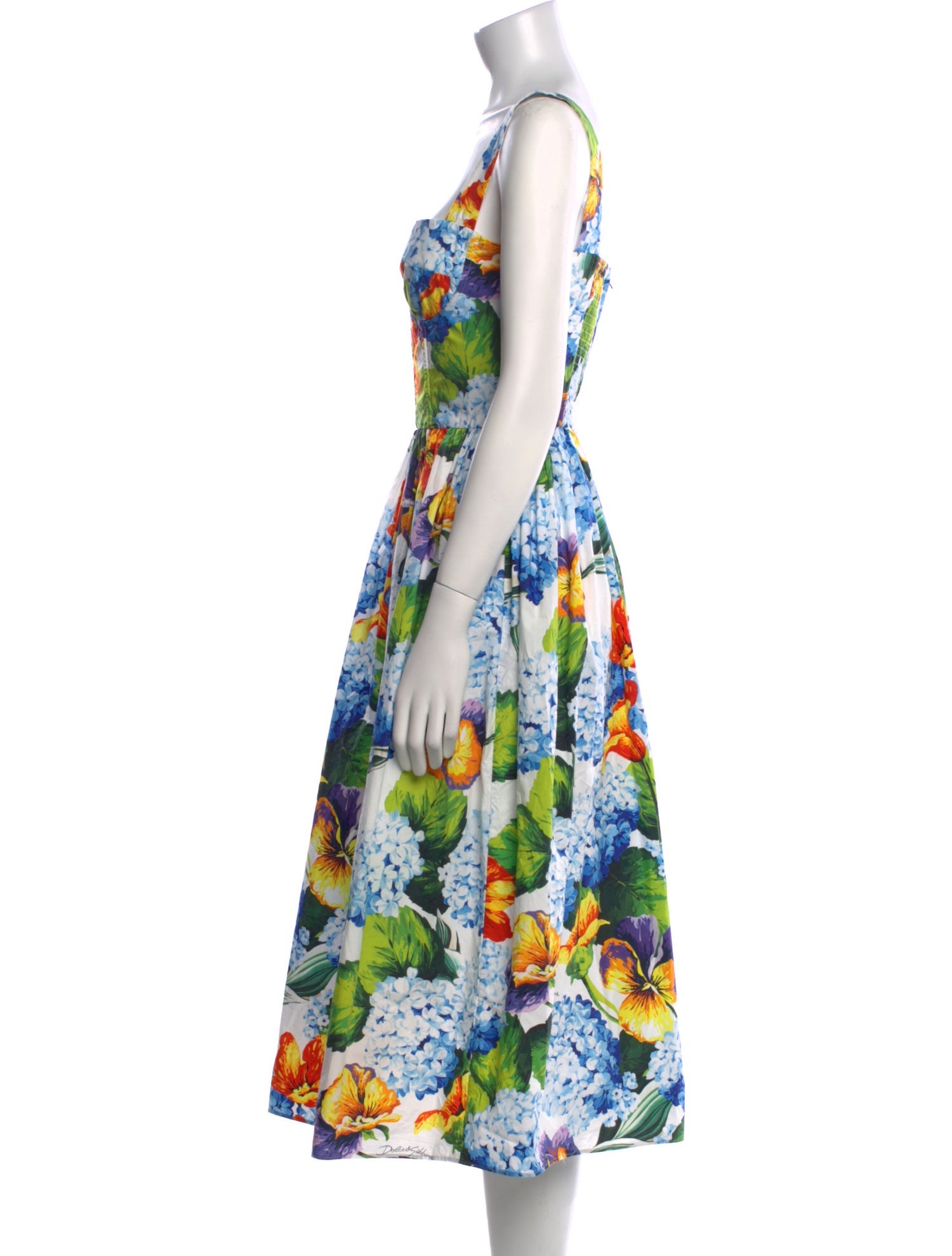 Dolce & Gabbana Floral Print Midi Length Dress