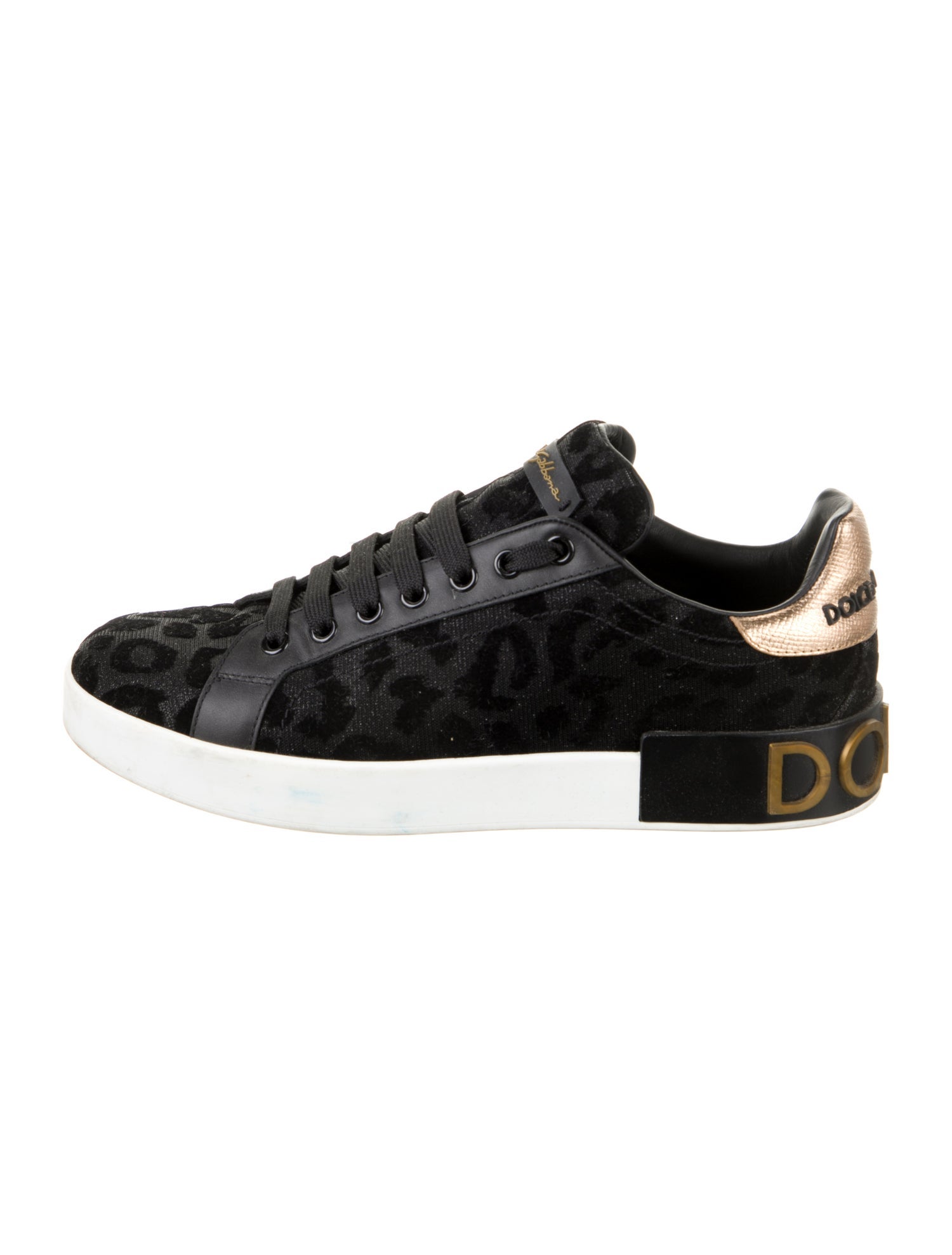 Dolce & Gabbana Velvet Glitter Accents Sneakers
