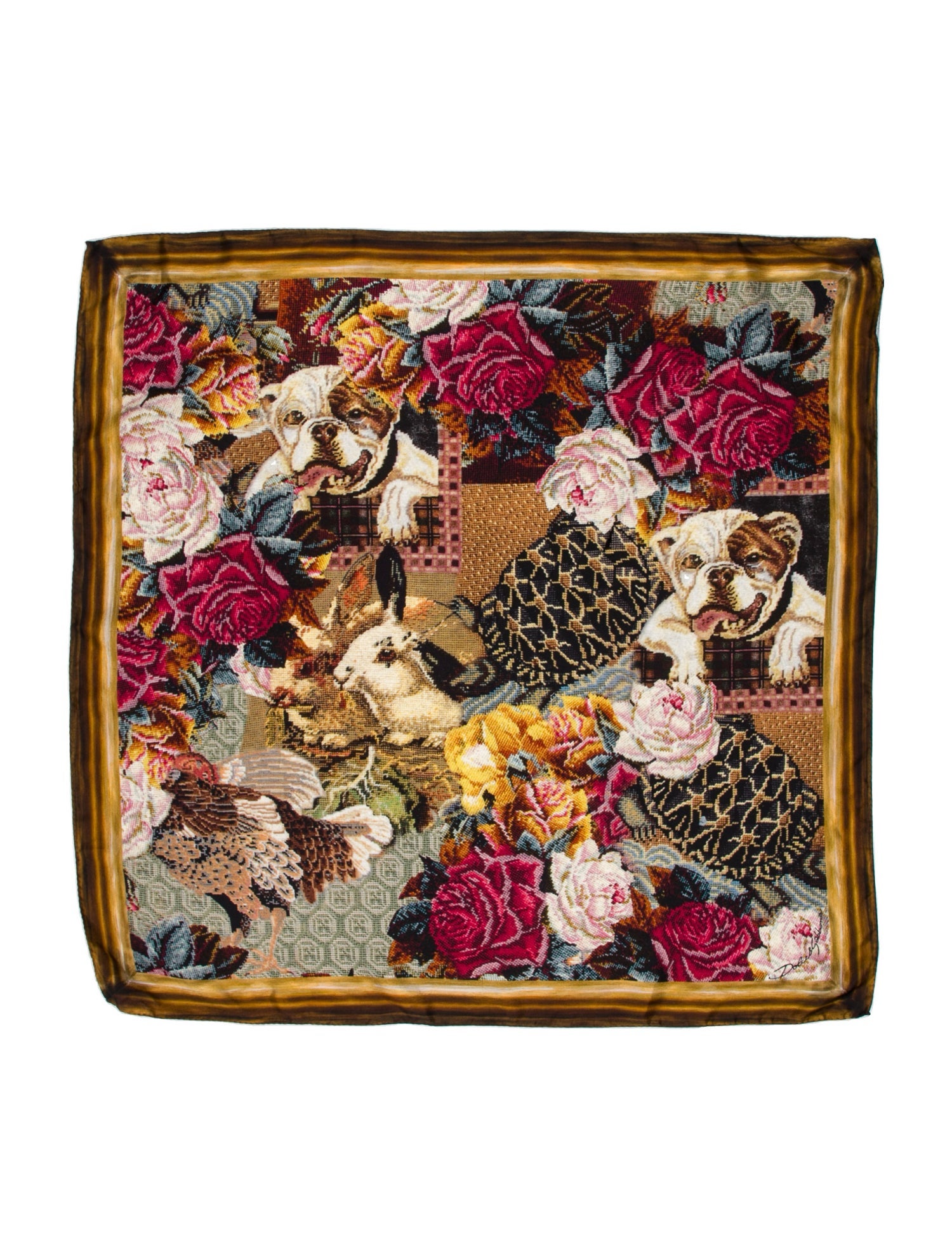 Dolce & Gabbana Silk Floral Print Scarf w/ Tags