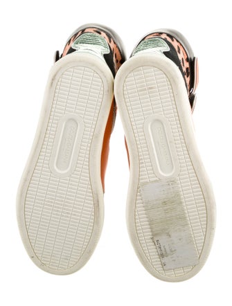 Dolce & Gabbana Leather Animal Print Wedge Sneakers