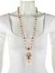 Dolce & Gabbana Faux Pearl & Crystal Lavalier Necklace