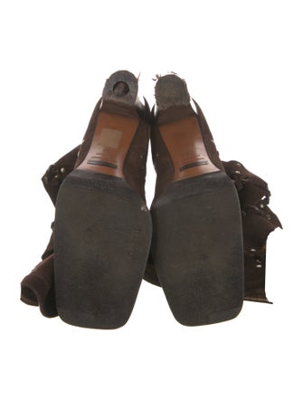 Dolce & Gabbana Suede Cutout Accent Lace-Up Boots