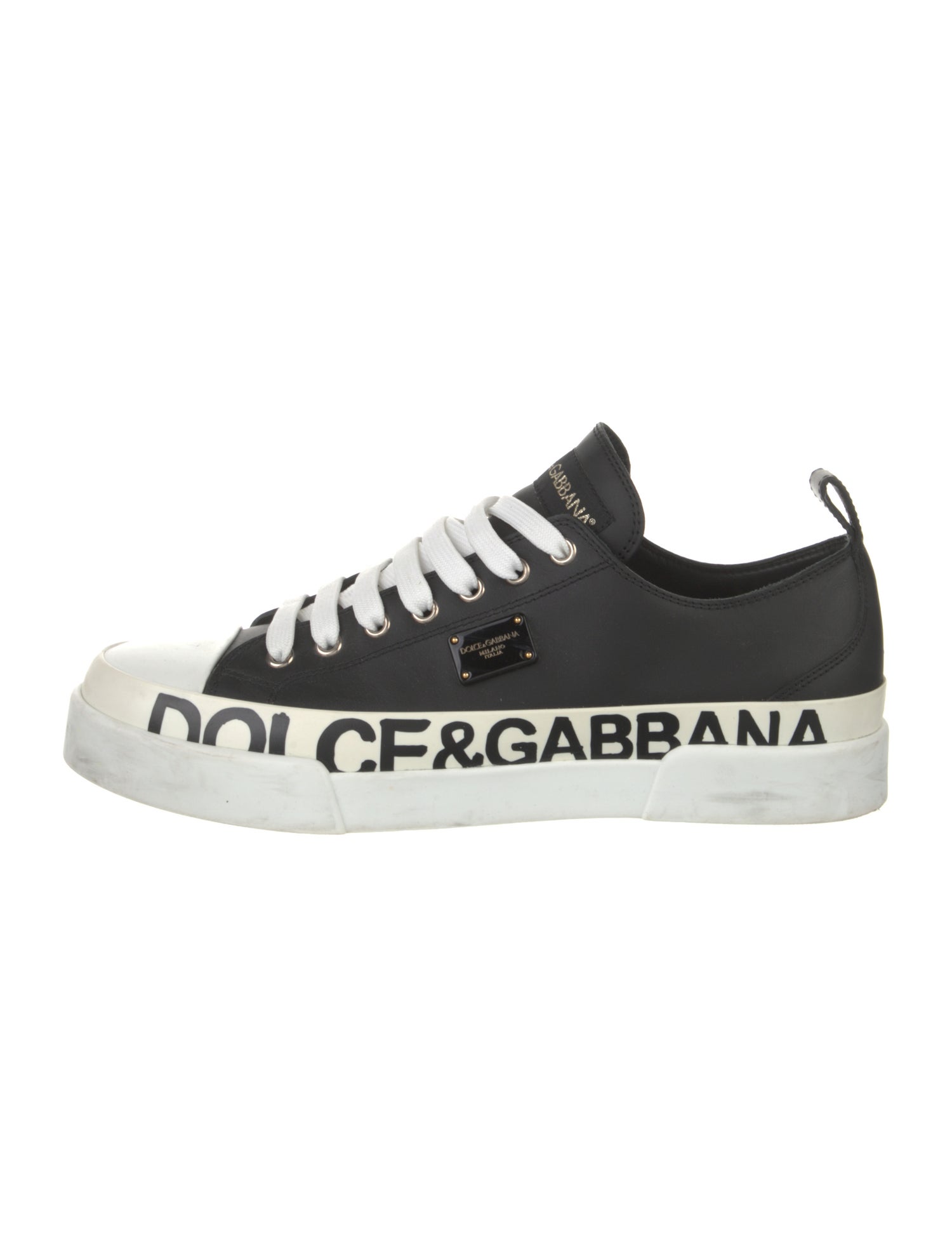 Dolce & Gabbana Leather Printed Sneakers
