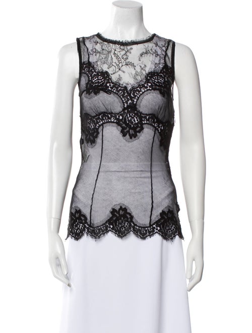 Dolce & Gabbana Lace Pattern Crew Neck Top