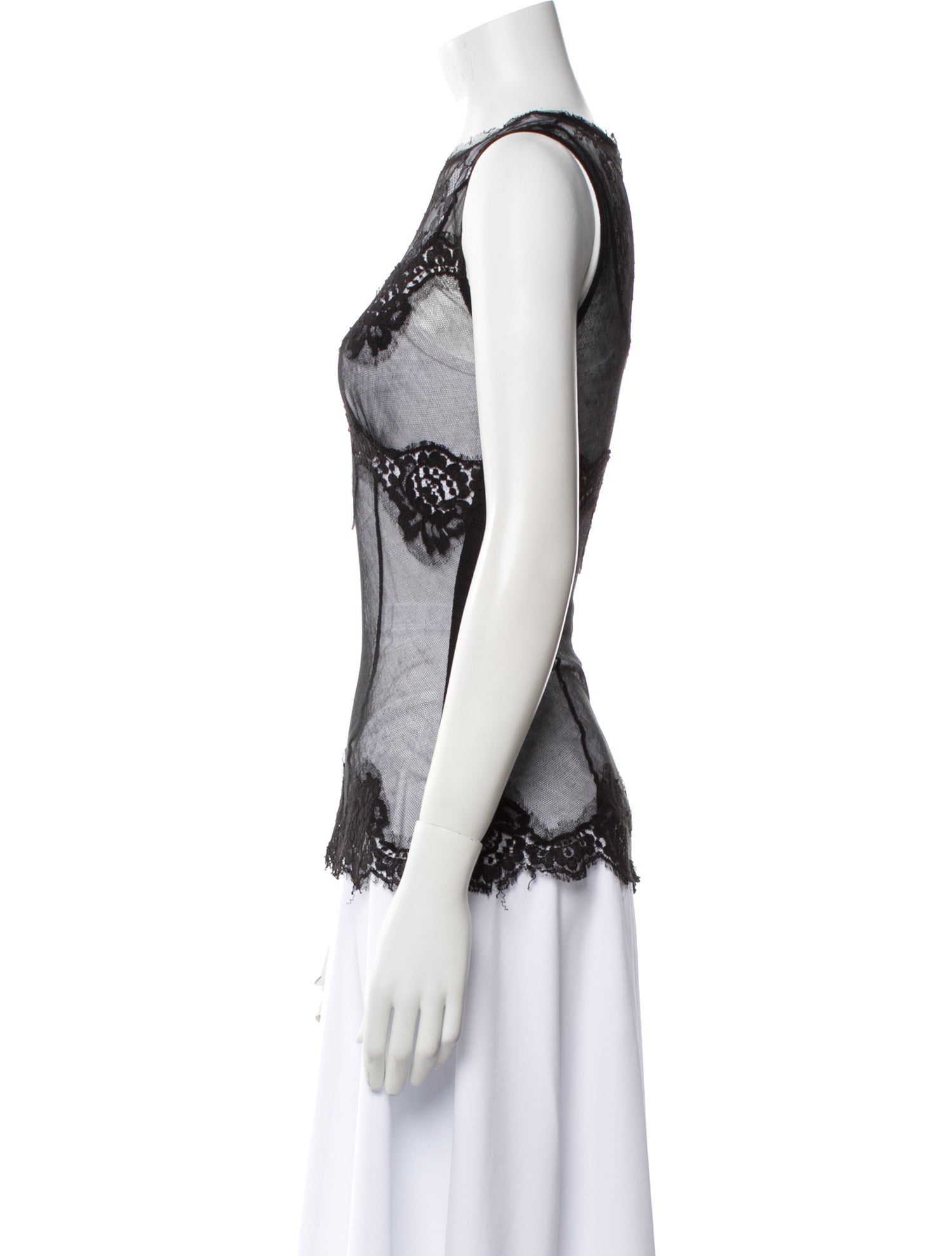 Dolce & Gabbana Lace Pattern Crew Neck Top