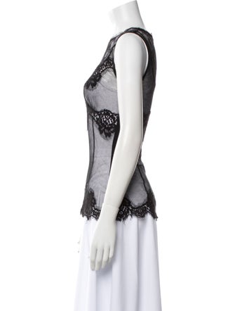 Dolce & Gabbana Lace Pattern Crew Neck Top