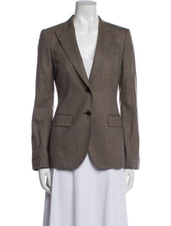 Dolce & Gabbana Virgin Wool Plaid Print Blazer
