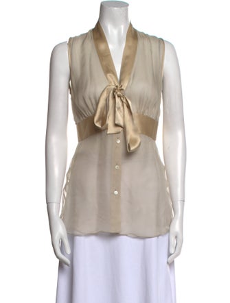 Dolce & Gabbana Silk V-Neck Blouse