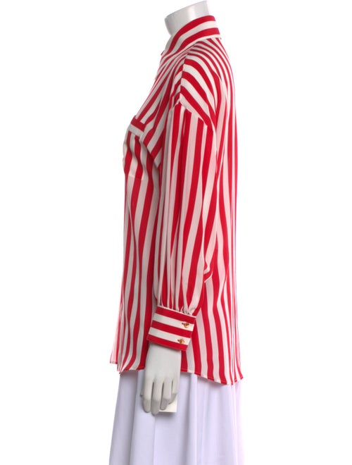 Dolce & Gabbana Silk Striped Button-Up Top