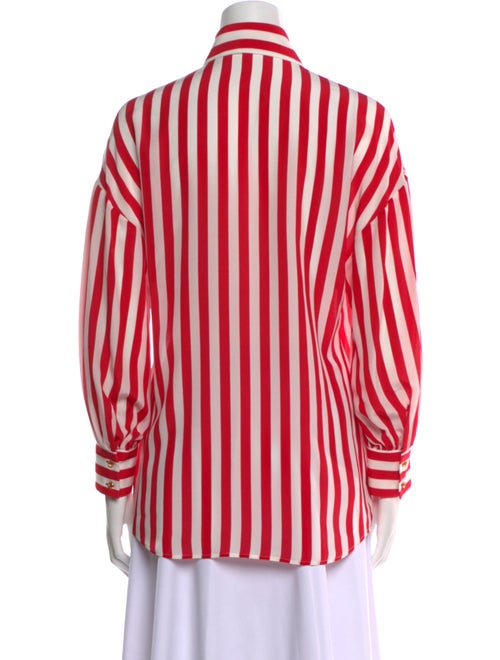 Dolce & Gabbana Silk Striped Button-Up Top