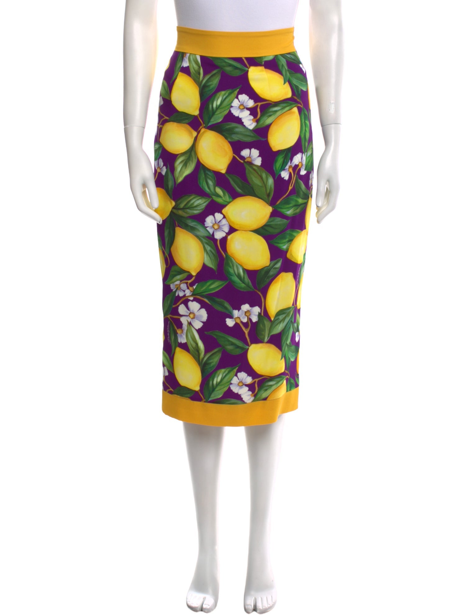 Dolce & Gabbana Silk Midi Length Skirt