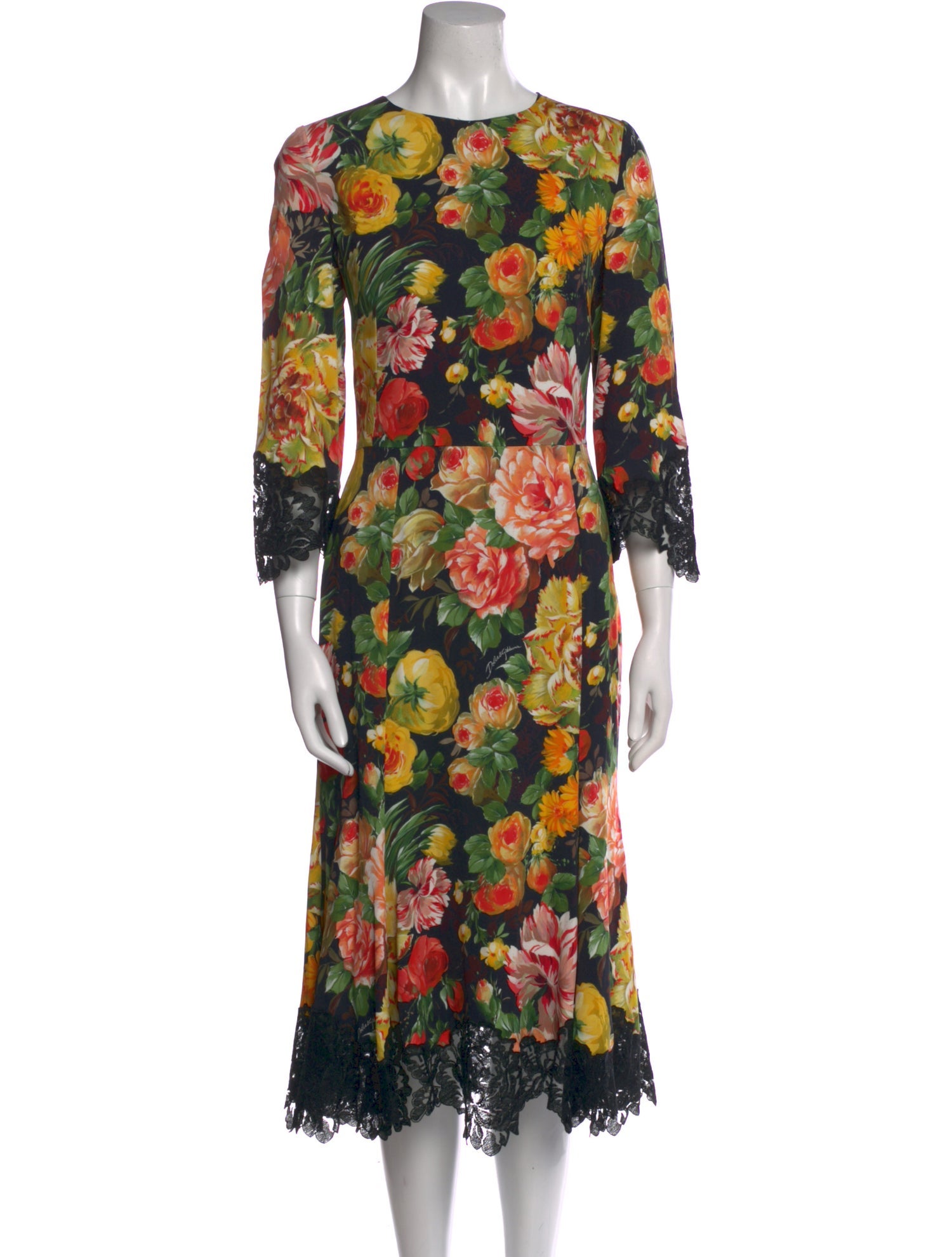 Dolce & Gabbana Floral Print Midi Length Dress