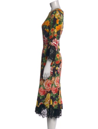 Dolce & Gabbana Floral Print Midi Length Dress