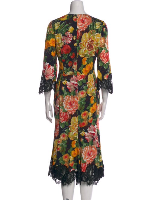Dolce & Gabbana Floral Print Midi Length Dress