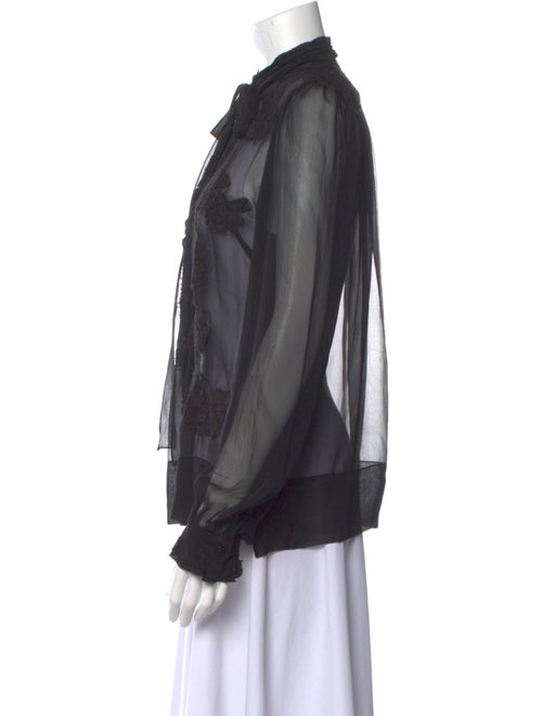 Dolce & Gabbana Mock Neck Long Sleeve Button-Up Top