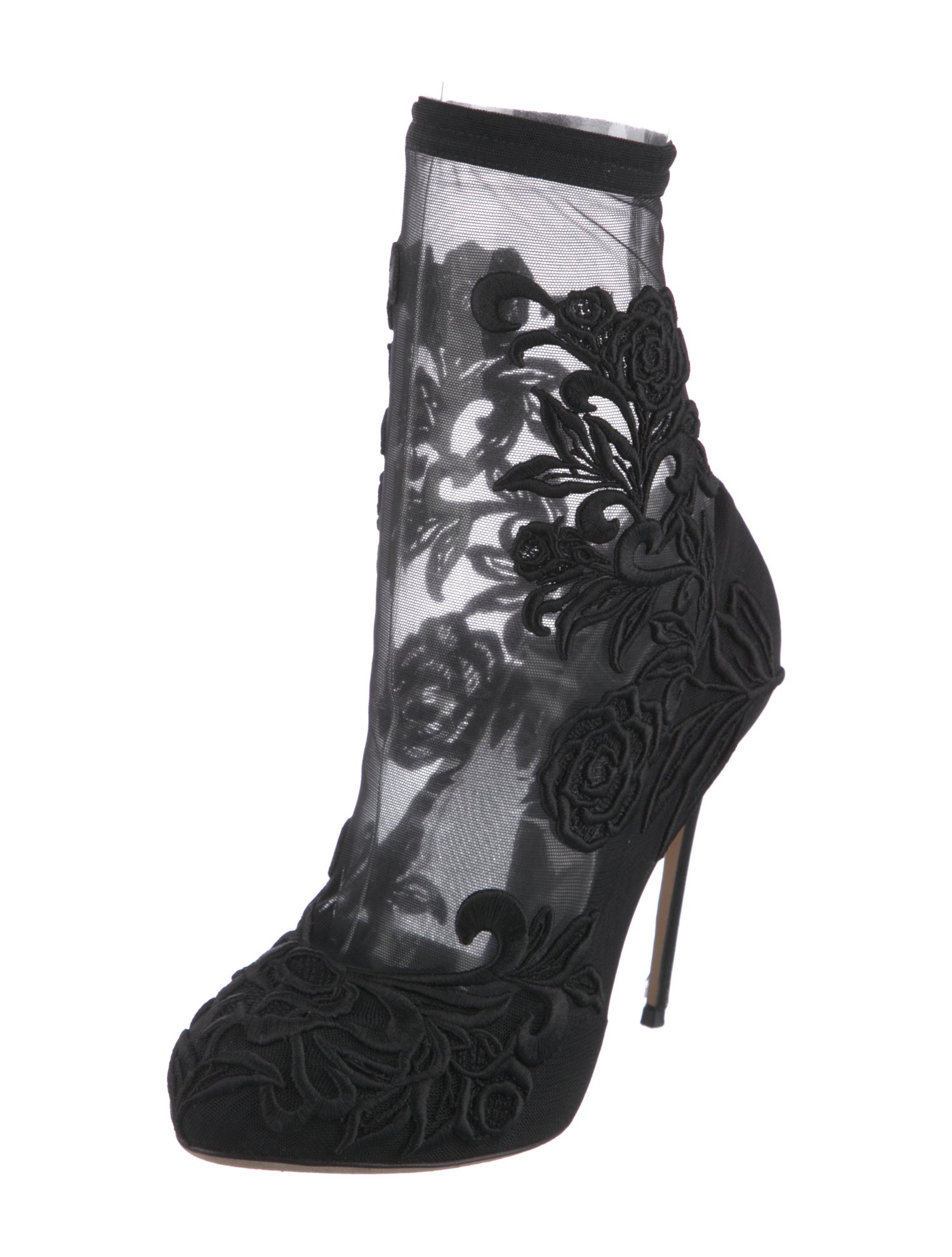 Dolce & Gabbana Mesh Lace Pattern Sock Boots