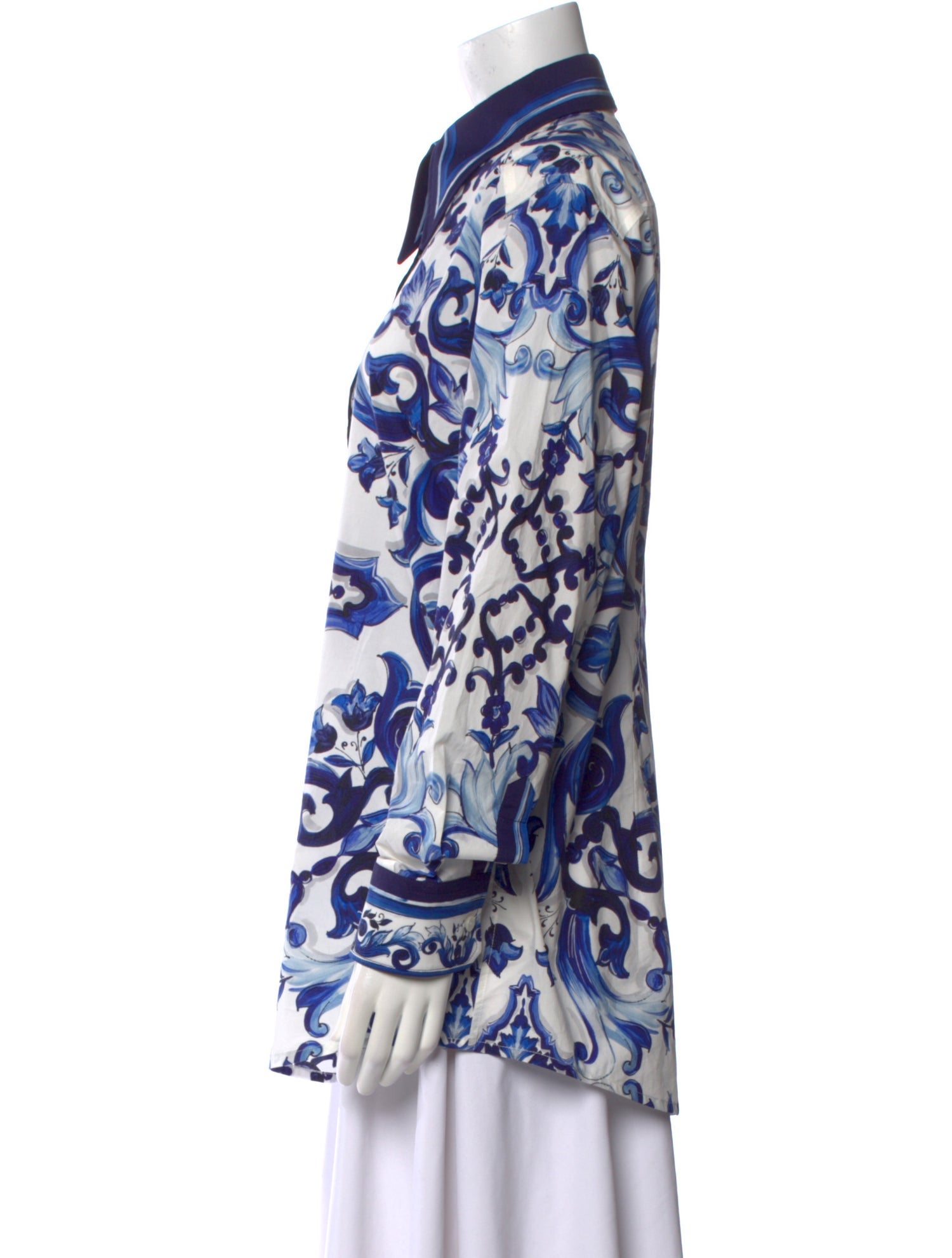 Dolce & Gabbana Printed Long Sleeve Button-Up Top w/ Tags