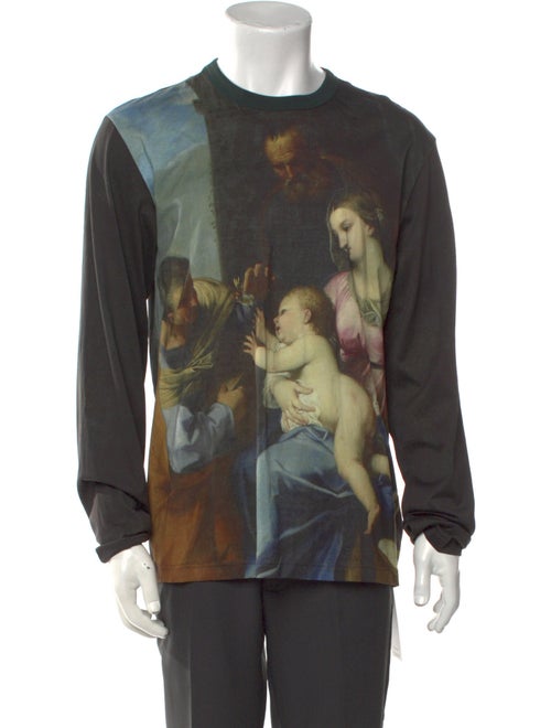 Dolce & Gabbana Printed Crew Neck Henley