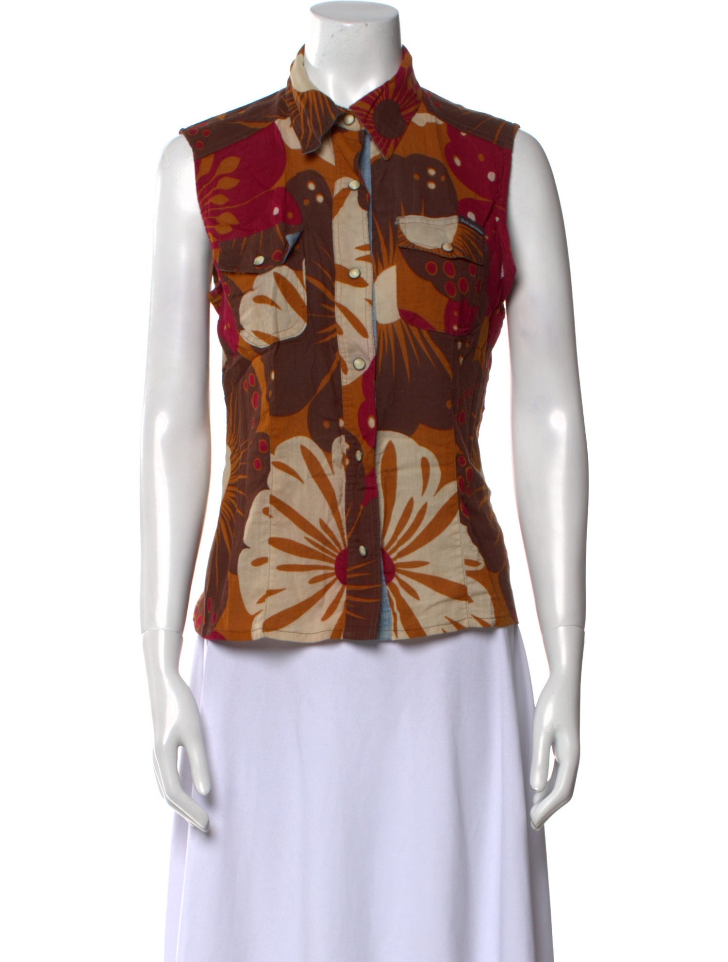 D&G Printed Mock Neck Top