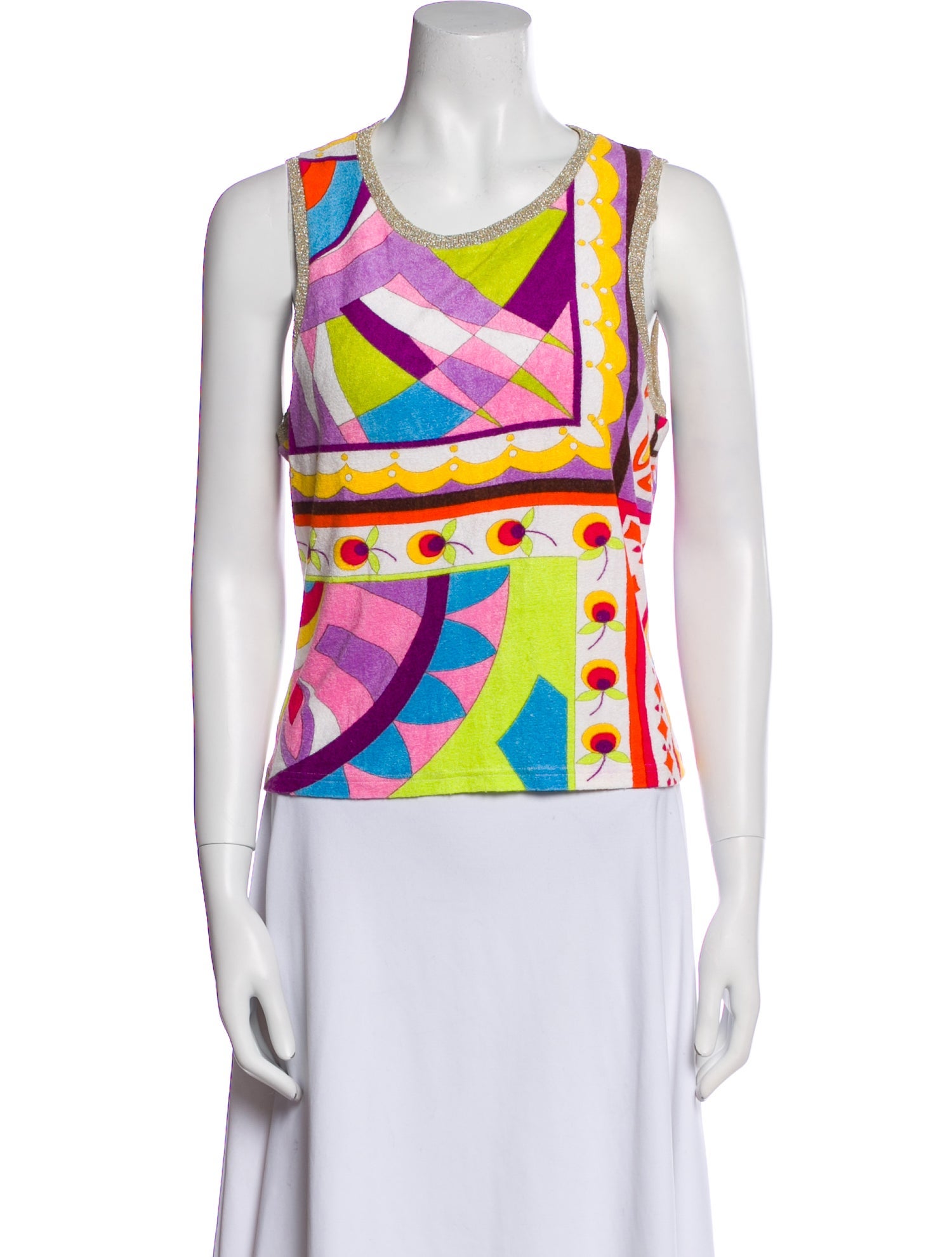 Dolce & Gabbana Printed Scoop Neck Top