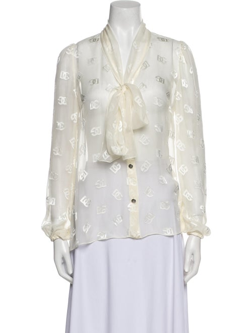 Dolce & Gabbana Floral Print V-Neck Button-Up Top