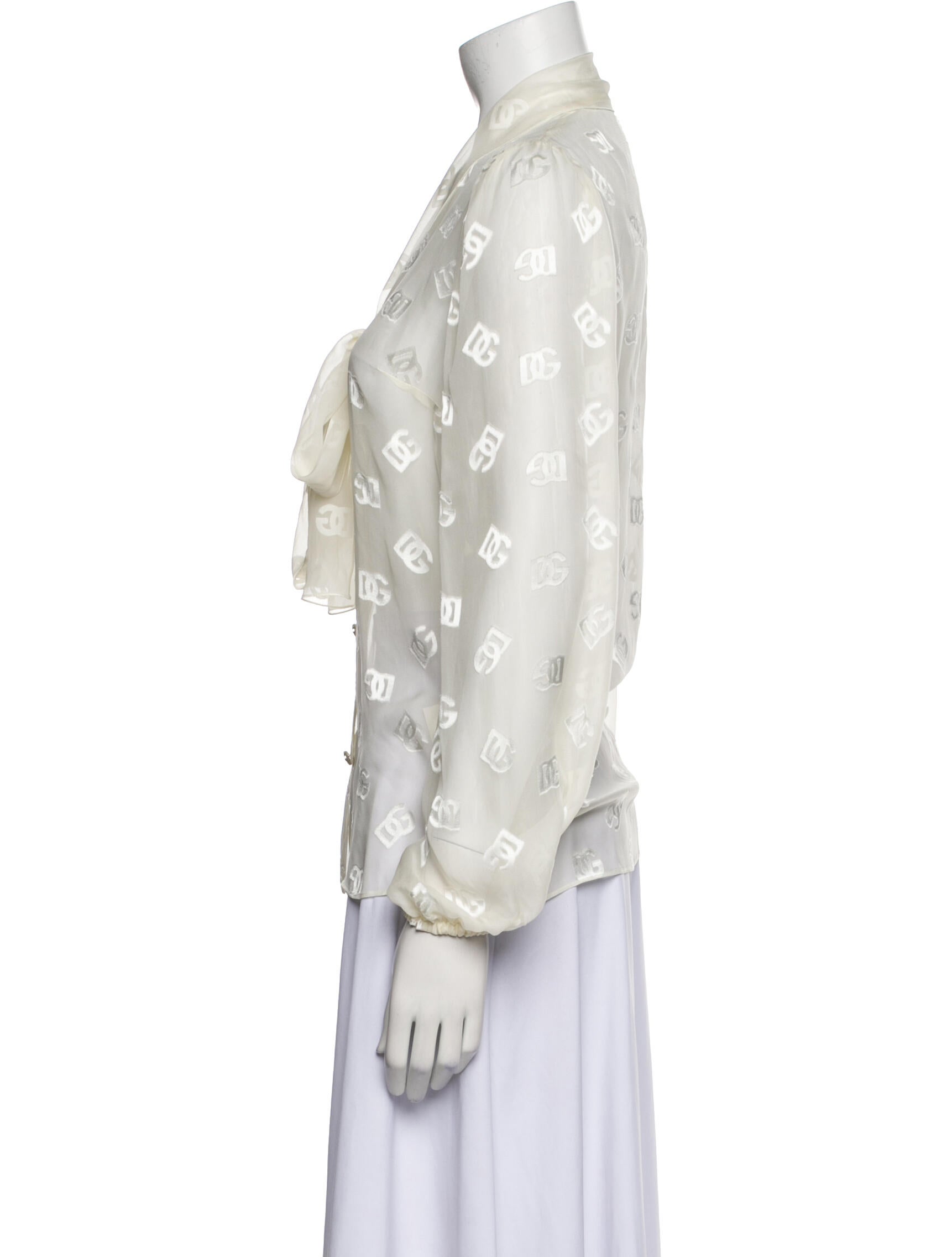 Dolce & Gabbana Floral Print V-Neck Button-Up Top