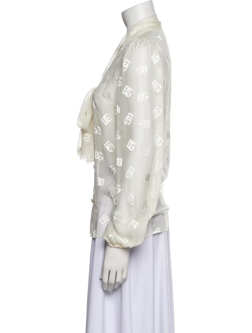 Dolce & Gabbana Floral Print V-Neck Button-Up Top