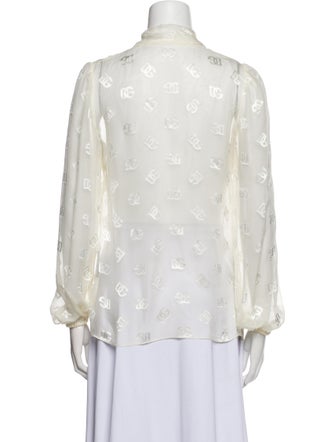 Dolce & Gabbana Floral Print V-Neck Button-Up Top