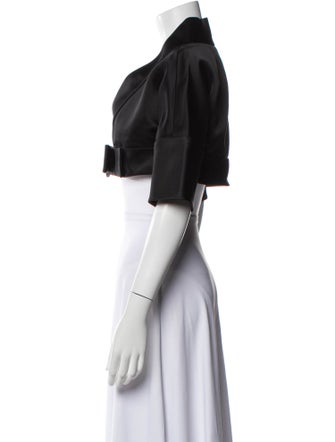 Dolce & Gabbana Silk Short Sleeve Crop Top