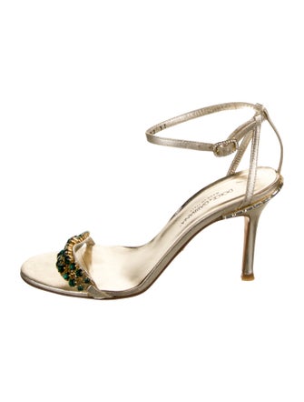 Dolce & Gabbana Leather Chain-Link Accents Sandals