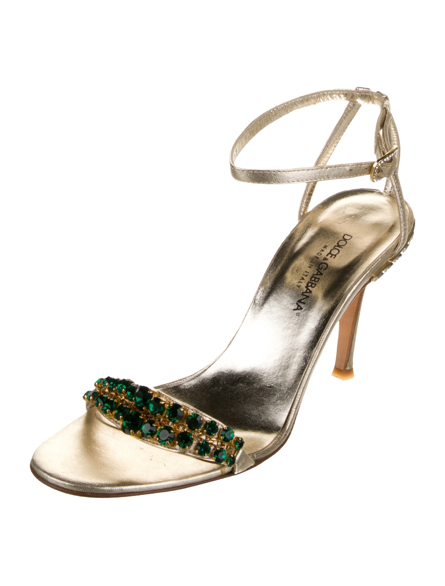 Dolce & Gabbana Leather Chain-Link Accents Sandals