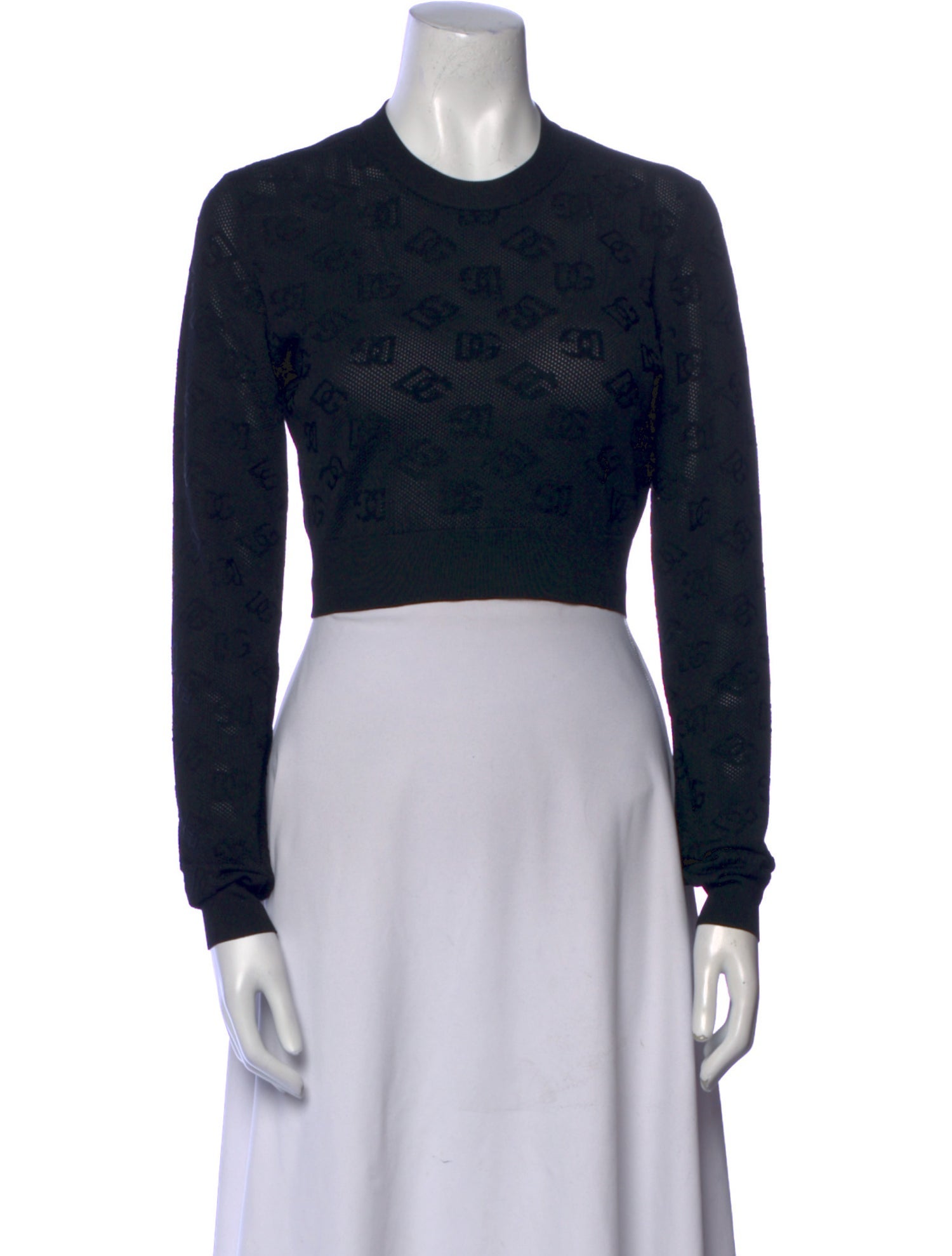 Dolce & Gabbana Printed Crew Neck Crop Top